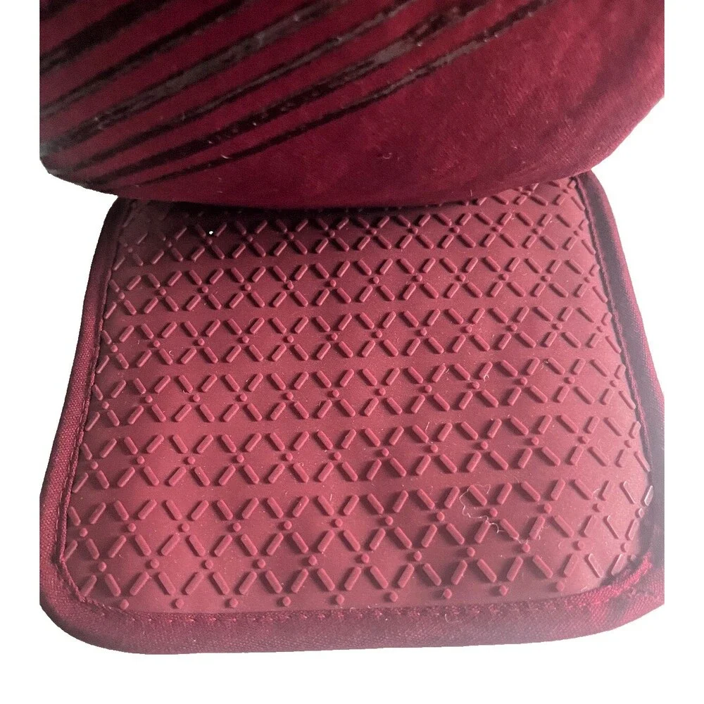 Wolfgang Puck Kitchen Oven Mitt Potholder Silicone Grips Maroon Embroidered